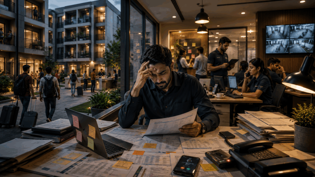 Scaling a PG Business, What Nobody Tells You About Scaling a PG Business, Rentok Institutional property management team handling large-scale PG and co-living operations with centralized occupancy tracking, tenant management, and operational coordination across multiple residential properties.