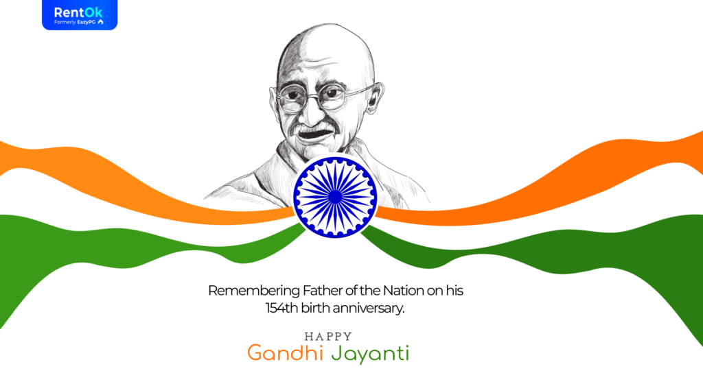 Banner template for a gandhi jayanti wishes