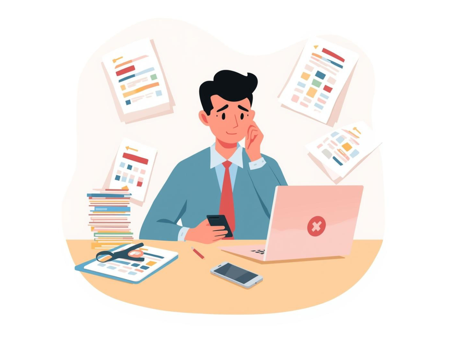 Track Booking and Upcoming Tenants, How to Track Booking and Upcoming Tenants, Rentok PG manager struggling to track room bookings using notebook, spreadsheet, and phone messages.