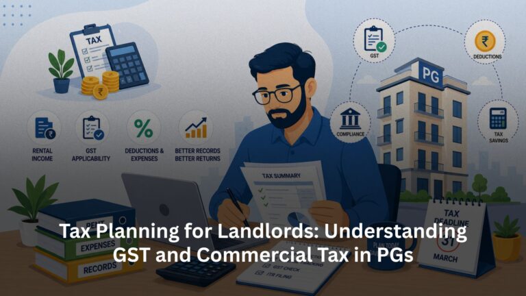 Tax Planning for Landlords: Understanding GST and Commercial Tax in PGs Tax Planning for Landlords: Understanding GST and Commercial Tax in PGs