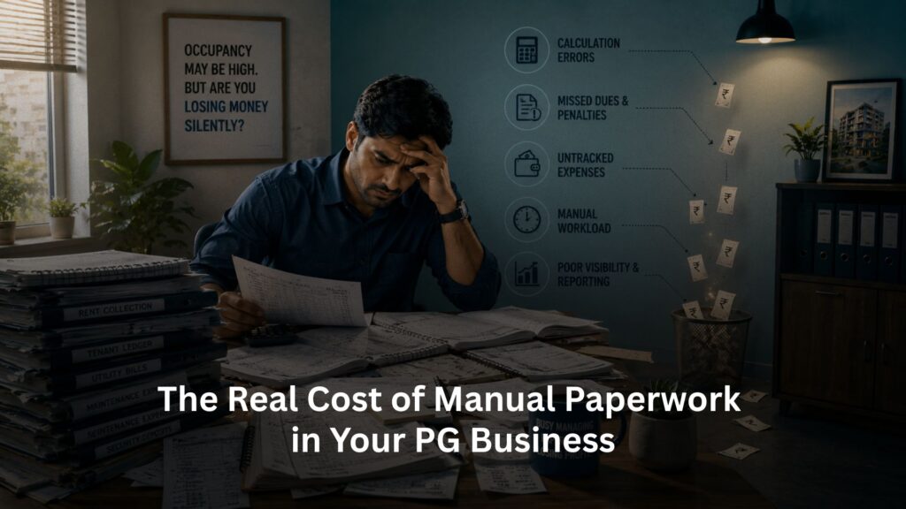 Real Cost of Manual Paperwork, The Real Cost of Manual Paperwork in Your PG Business, Rentok The Real Cost of Manual Paperwork in Your PG Business