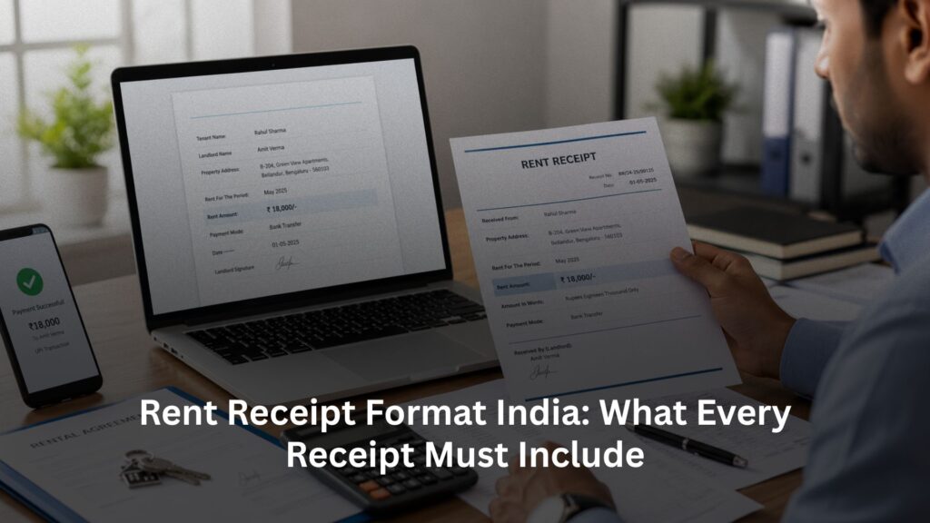 Rent Receipt Format, Rent Receipt Format India: What Every Receipt Must Include, Rentok Rent Receipt Format India: What Every Receipt Must Include