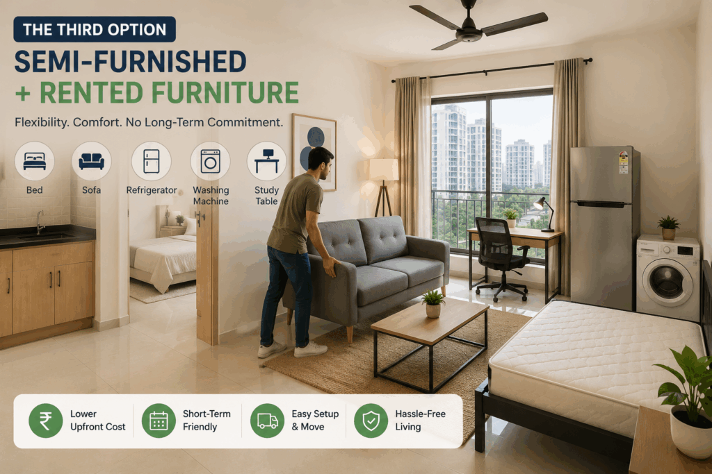 semi-furnished, Semi-Furnished vs Fully Furnished: Which is Better for Renters?, Rentok Semi-Furnished Home With Rented Furniture