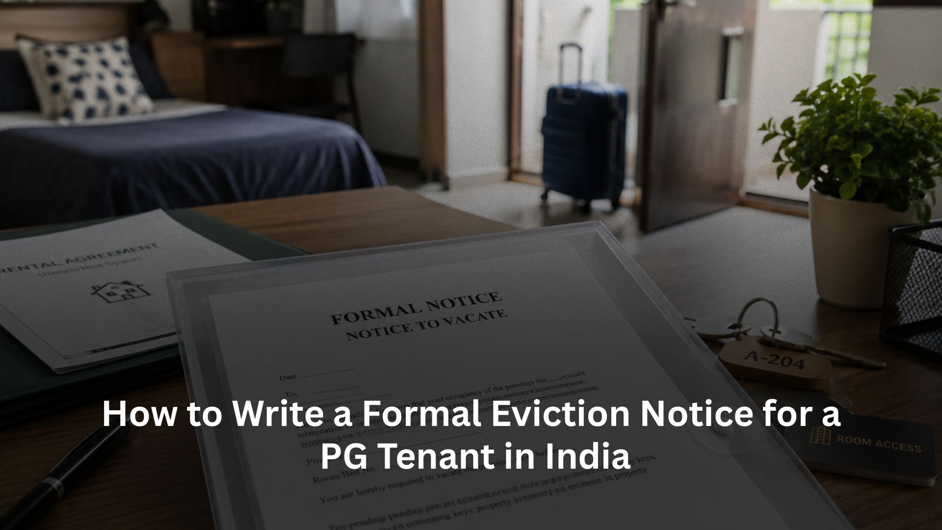 How to Write a Formal Eviction Notice for a PG Tenant in India