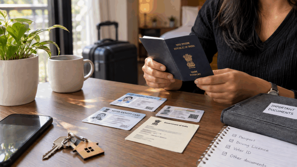 Documents for Tenant Police Verification, What Documents Do You Need for Tenant Police Verification?, Rentok Tenant reviewing alternative identity documents for police verification before moving into a rental home.