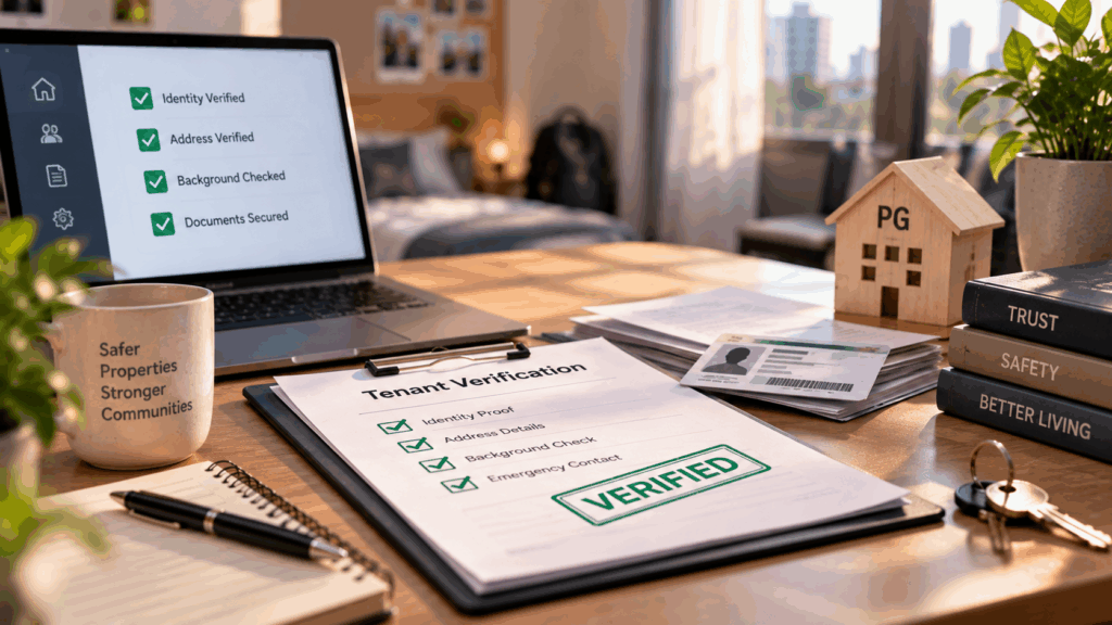 Student Tenant Verification, Student Tenant Verification: A Guide Before Moving Into a PG, Rentok Tenant verification documents and checklist for secure student PG accommodation.
