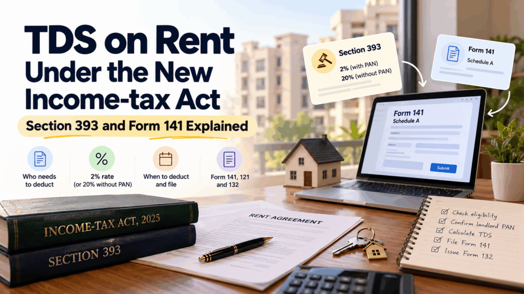 TDS on Rent Under the New Income-tax Act: Section 393 and Form 141 Explained