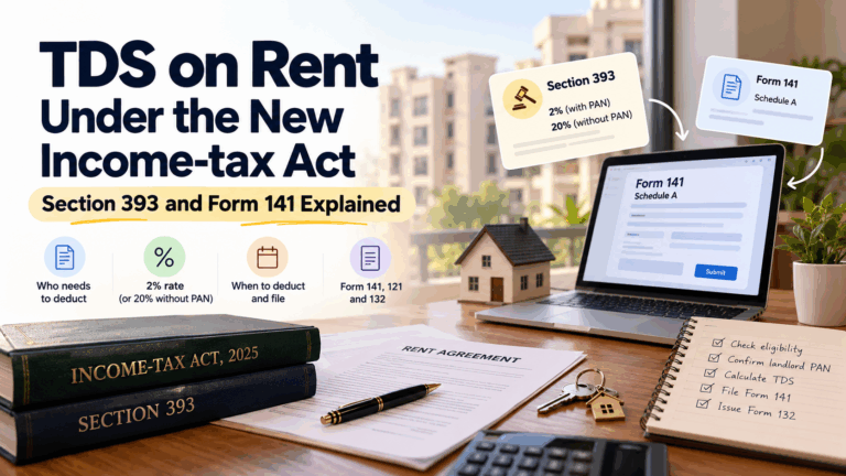 TDS on Rent Under the New Income-tax Act: Section 393 and Form 141 Explained TDS on Rent Under the New Income-tax Act: Section 393 and Form 141 Explained