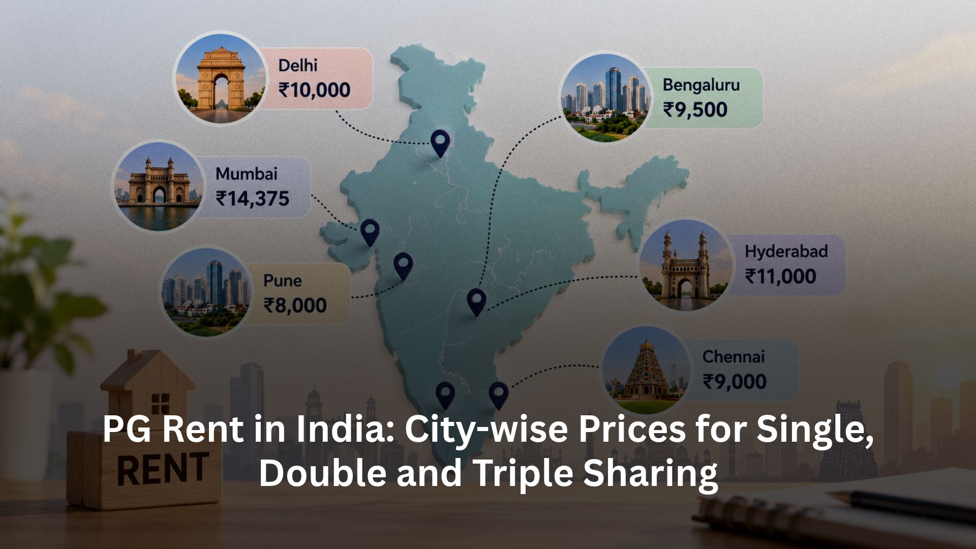 PG Rent in India: City-wise Prices for Single, Double and Triple Sharing