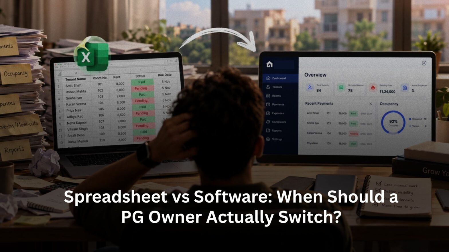 Spreadsheet vs Software: When Should a PG Owner Actually Switch?