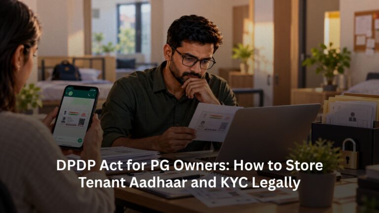 DPDP Act for PG Owners: How to Store Tenant Aadhaar and KYC Legally